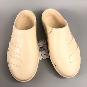 Adidas Cream Mules Minimalist Slip-On Shoes